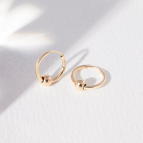 Sole Ball Hoop Earrings