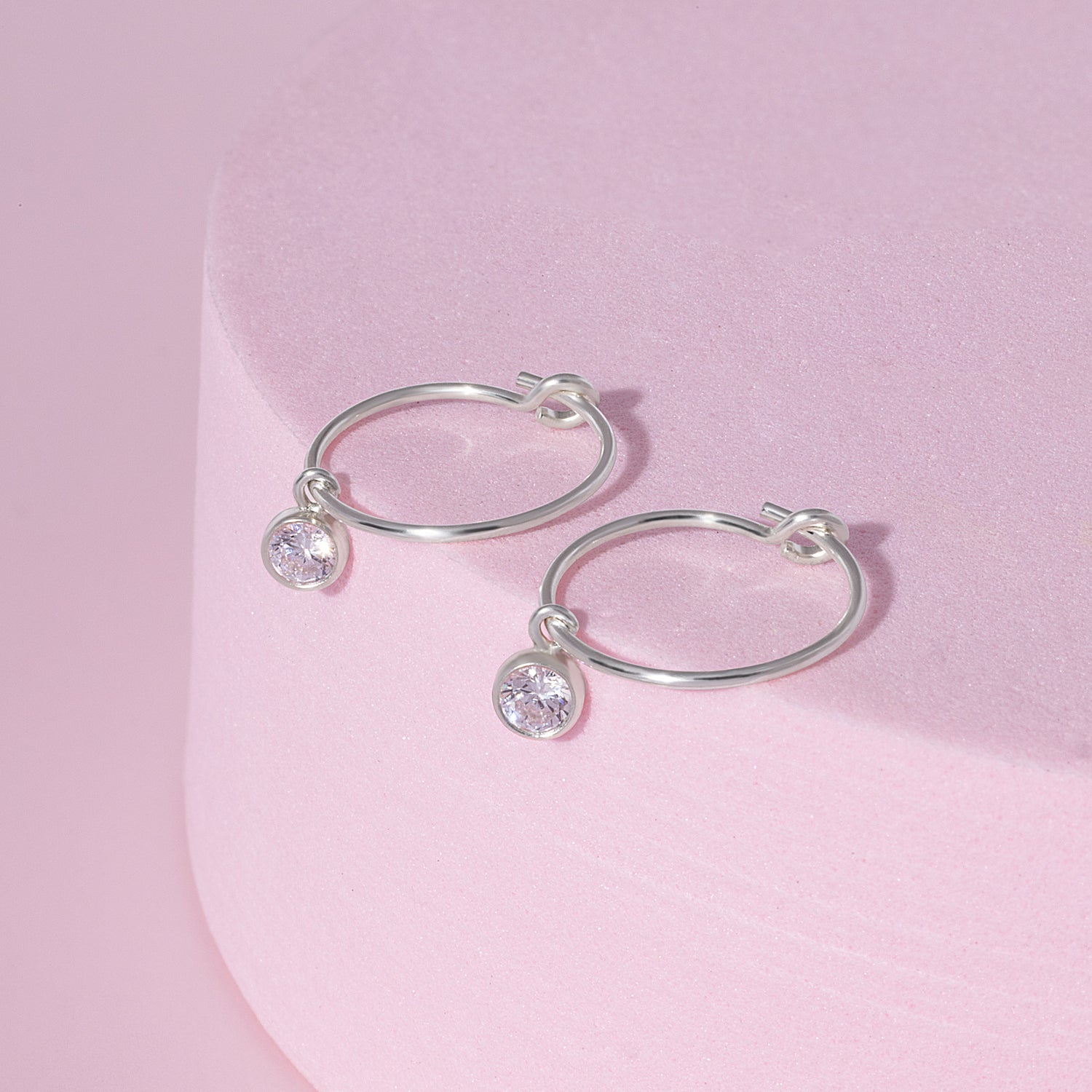Little Bezel Hoop Earrings