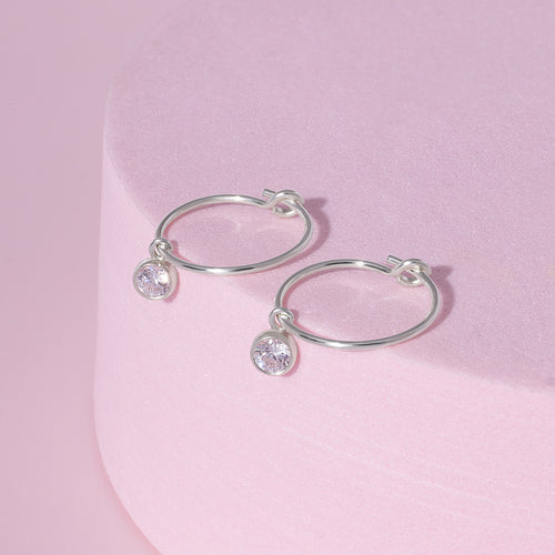Little Bezel Hoop Earrings