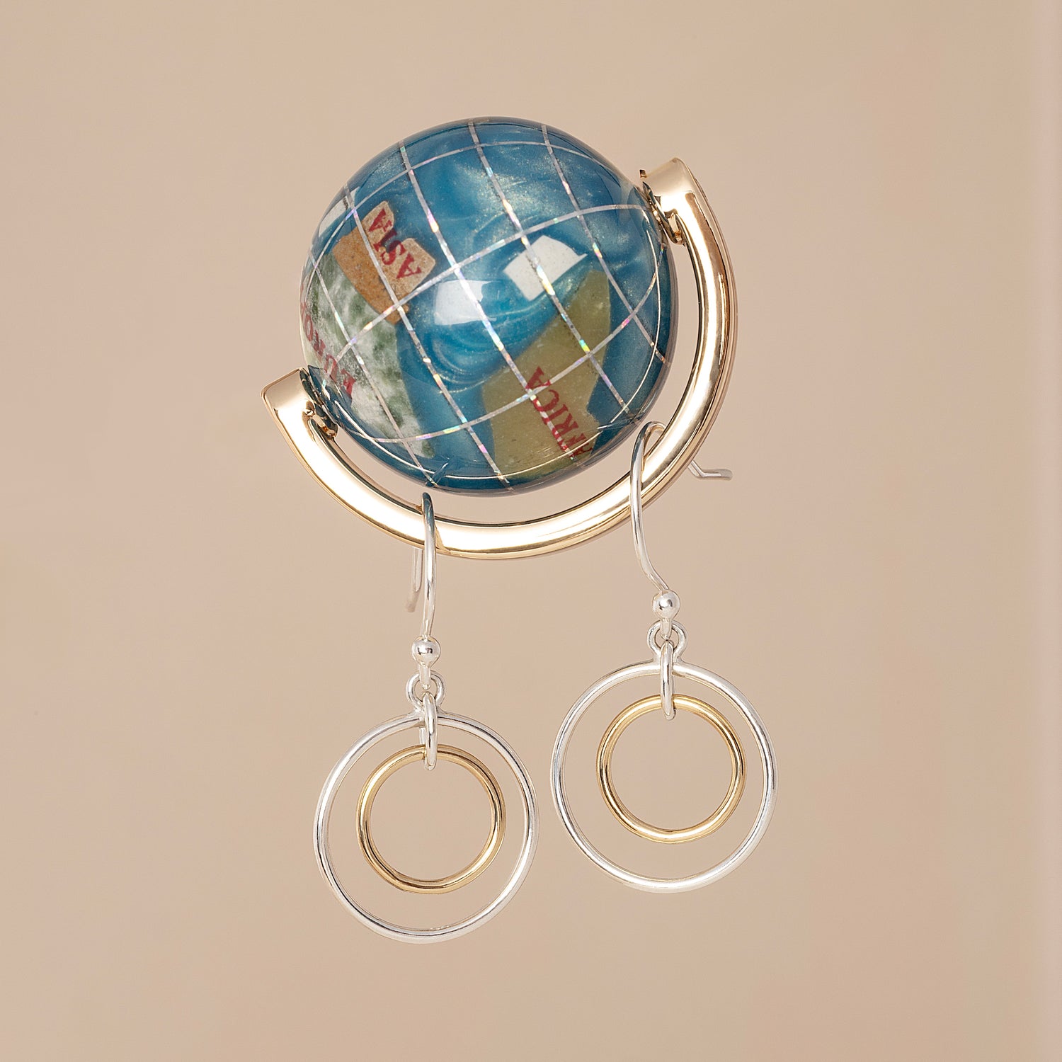 Anular French Hoop Mixed Color Earrings