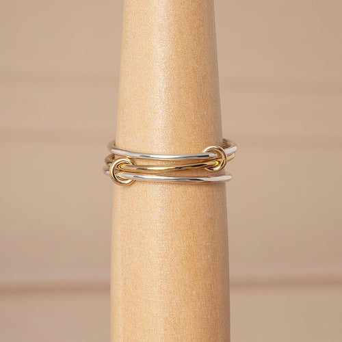 Two Tone Linked Stacker Ring