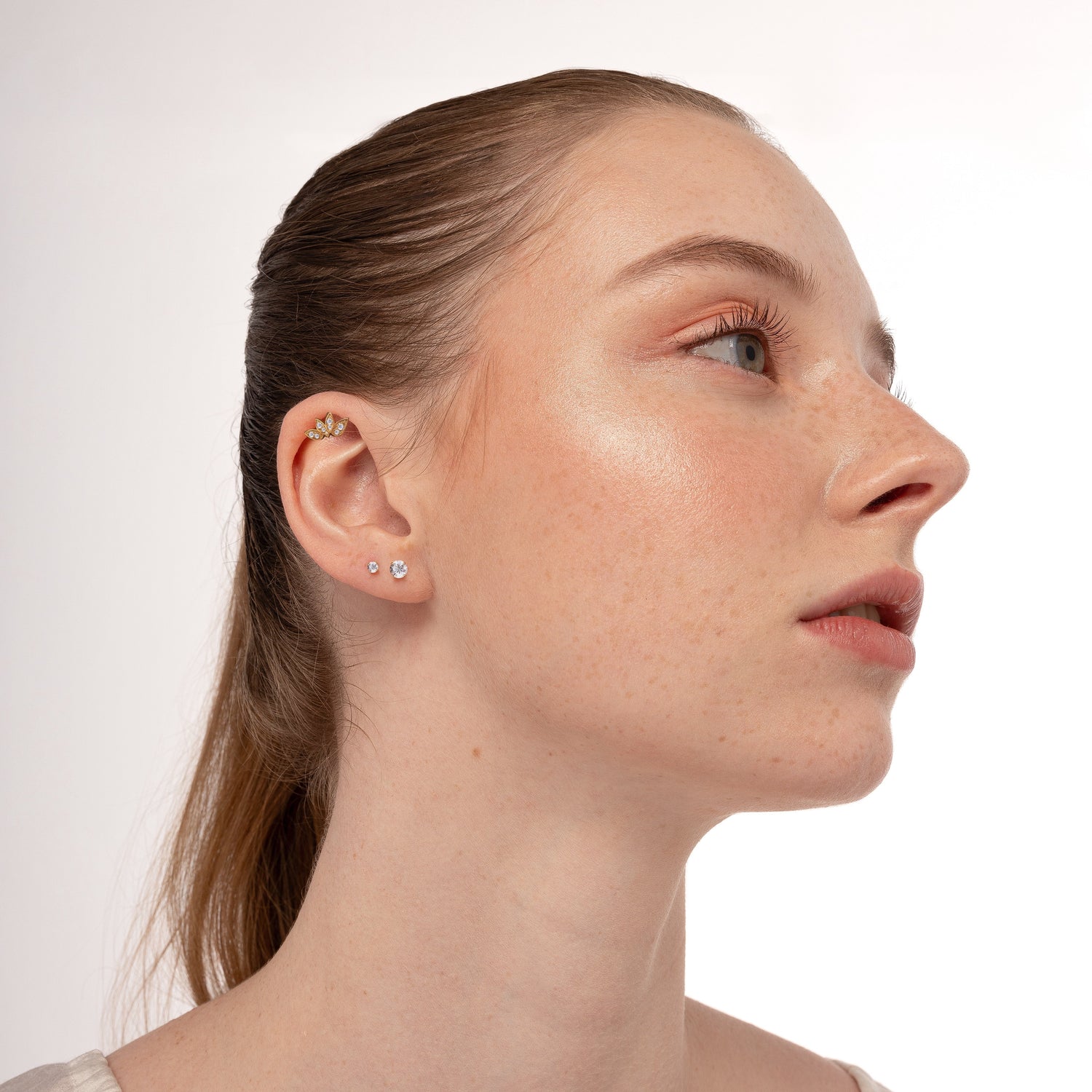 Sparkle Leaf Stud Earrings