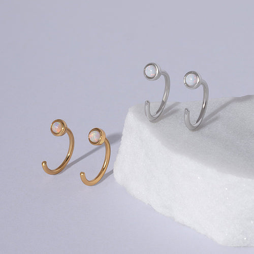 Little Opal Huggies Hoops