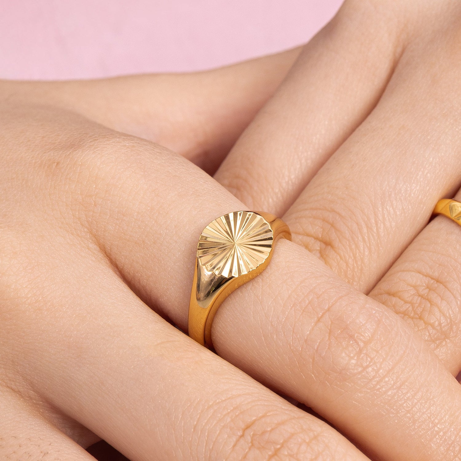 Sunbeam Disc Ring Gold