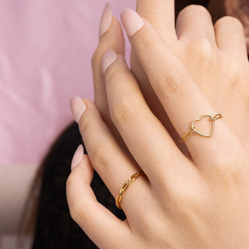 Braided Skinny Ring Gold