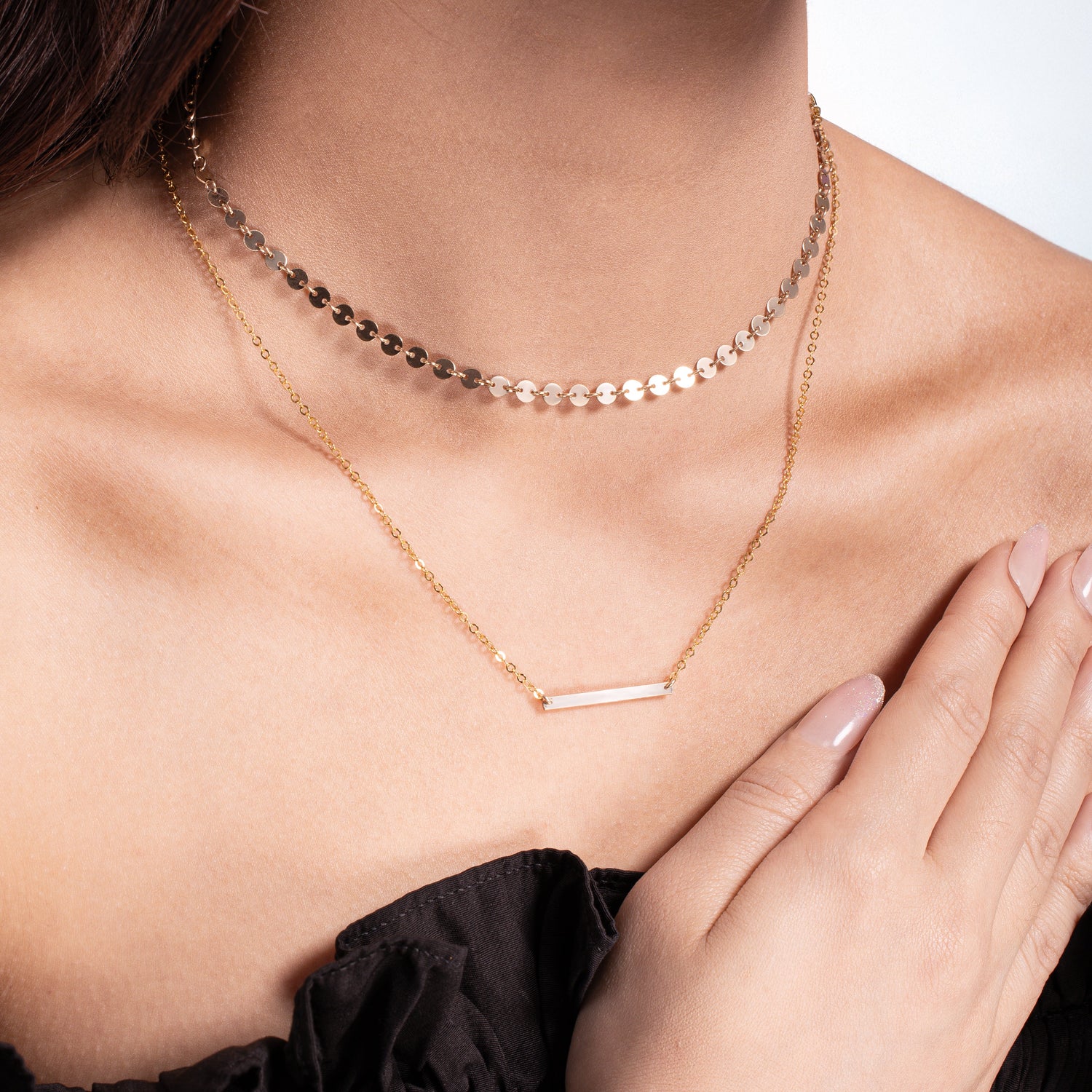 Coin Disc Choker Necklace