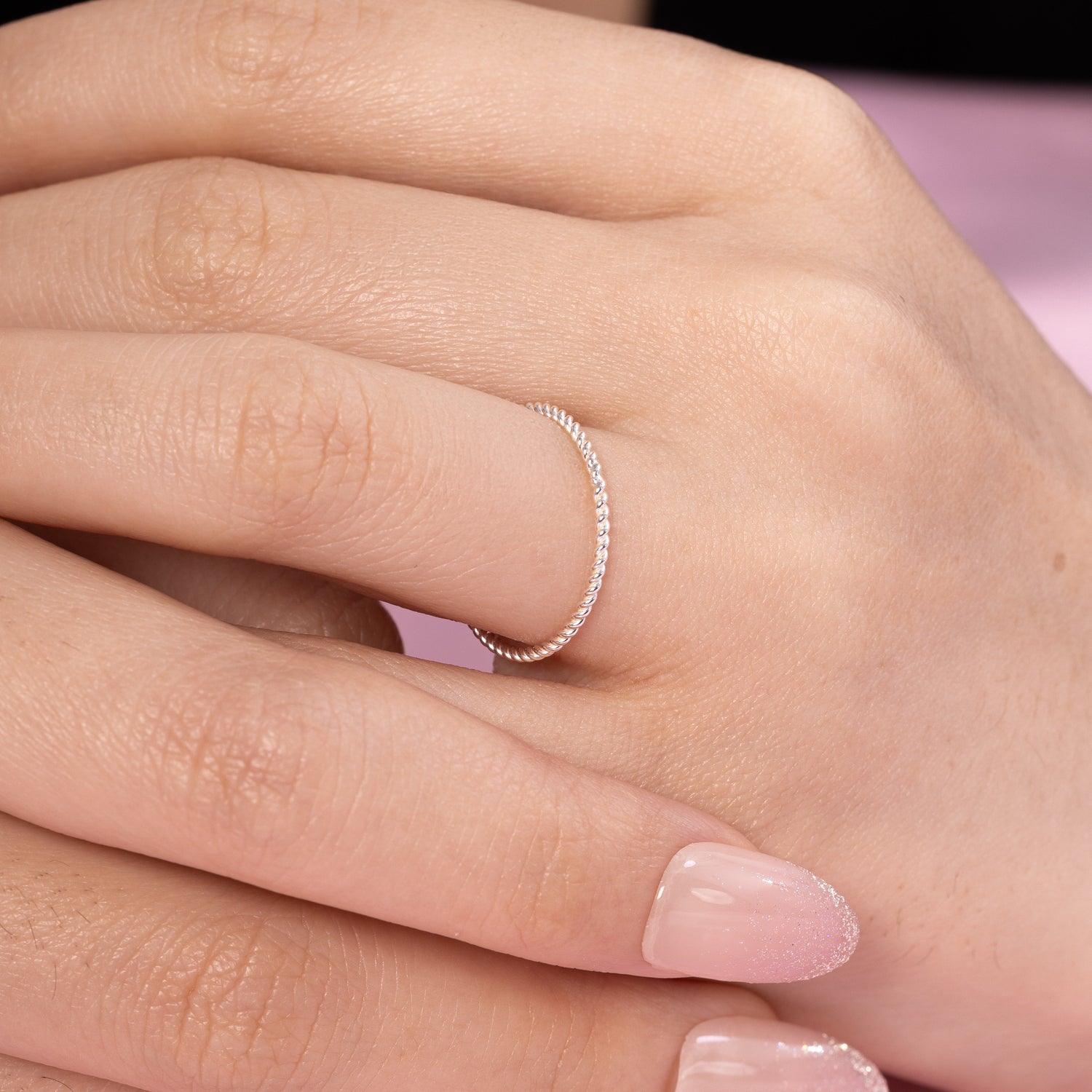 Skinny Twist Ring Silver