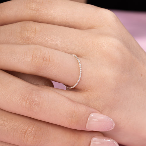Skinny Twist Ring Silver