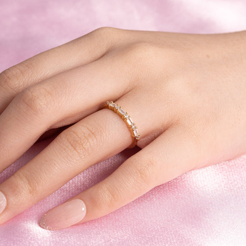 Cluster Baguette Ring Gold