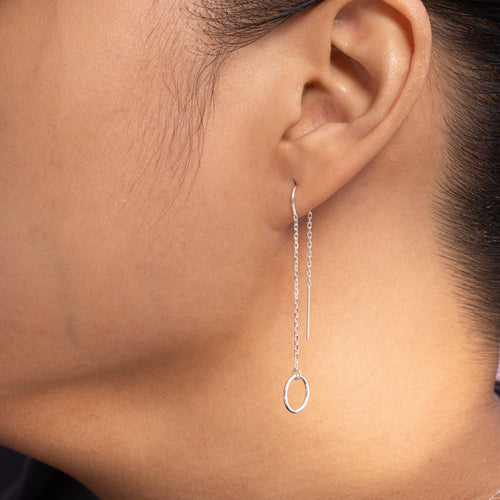 Small Circle Threader Earrings