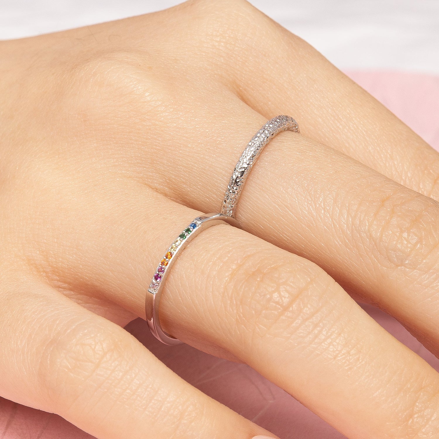 Vintage Finish Stacking Ring Silver