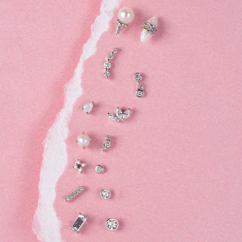 Color:White Gold
Post Length:6.5mm
Post Length:5mm
Post Length:8mm