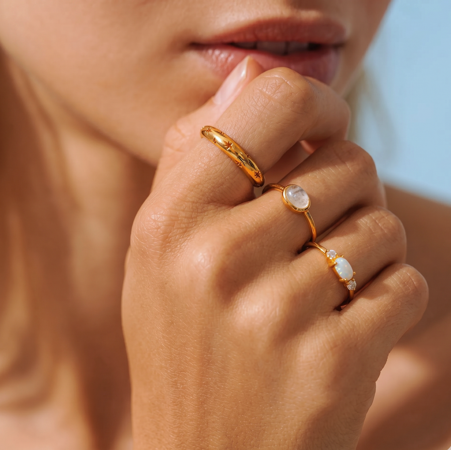 Starburst Dome Ring Gold