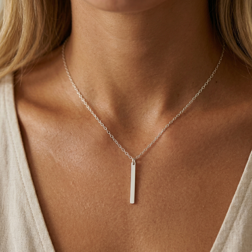 Sleek Vertical Bar Necklace