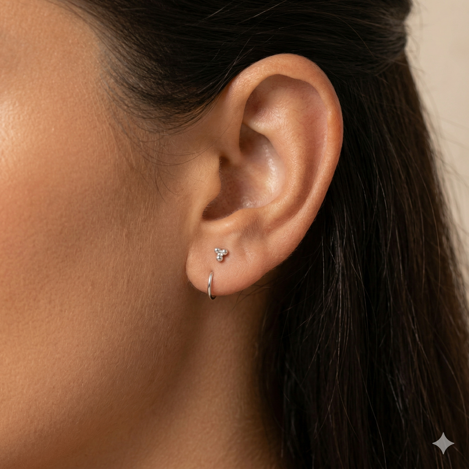 14K Solid Gold Tiny Clicker Hoop 8mm
