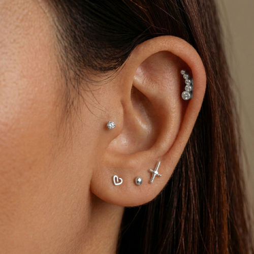 14K Solid Gold Mini Dagger Internal Threaded Labret Earring