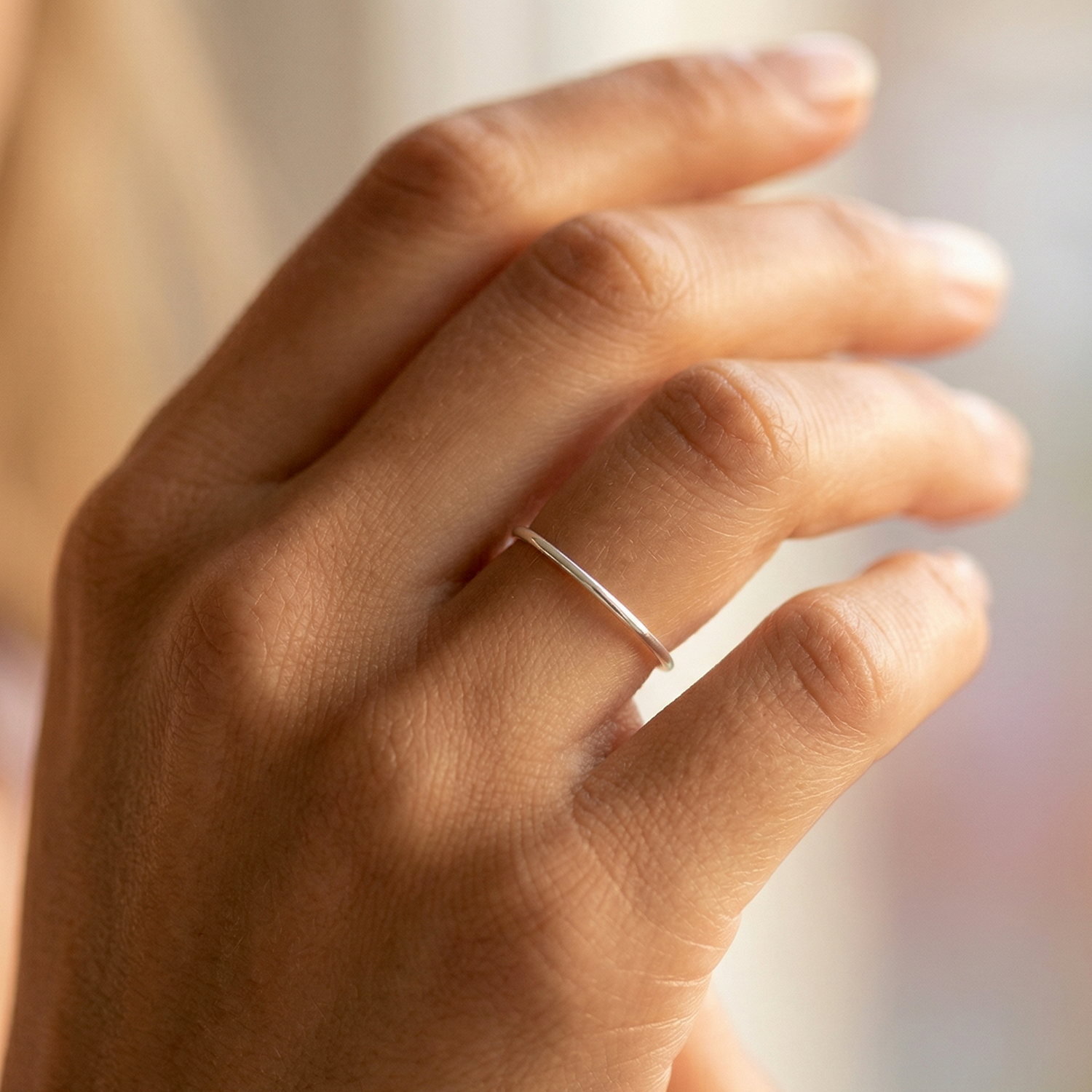 Skinny Stacking Ring Silver