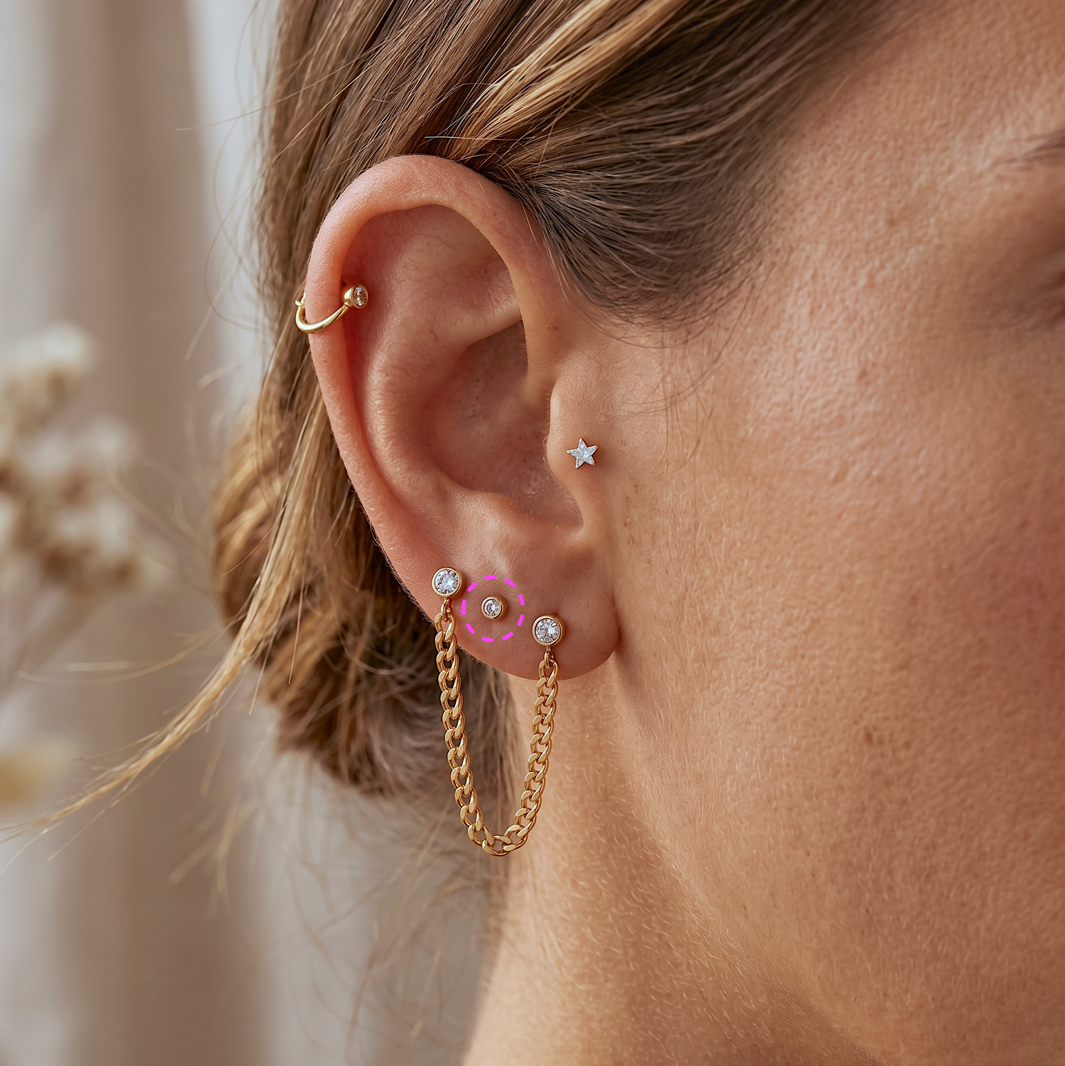 Baby Bezel Stud Earrings