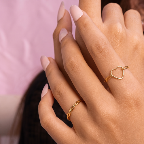 Braided Skinny Ring Gold