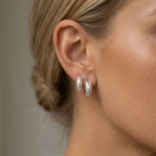 Embossed Hoop Earrings