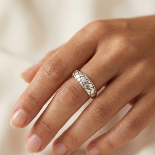 Woven Dome Ring Silver