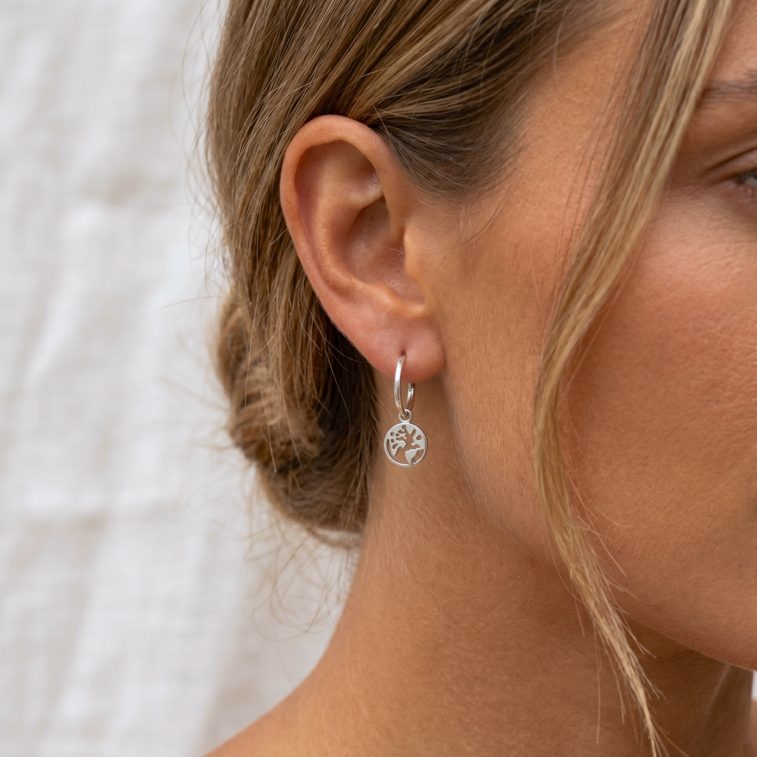 Traveller World Map Hoop Earrings