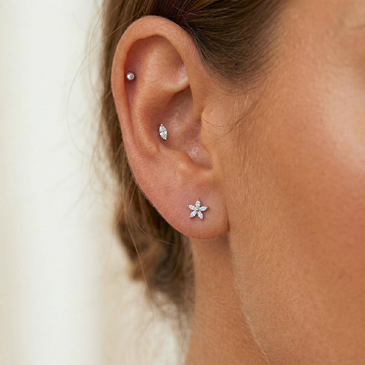 14K Solid Gold Baby Ball Labret Earring 2mm