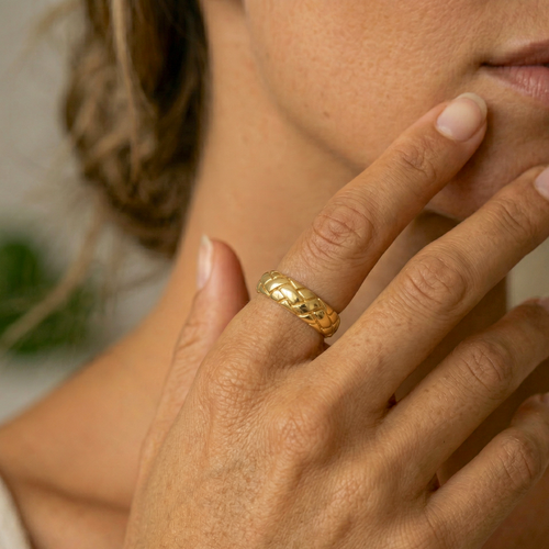 Woven Dome Ring Gold