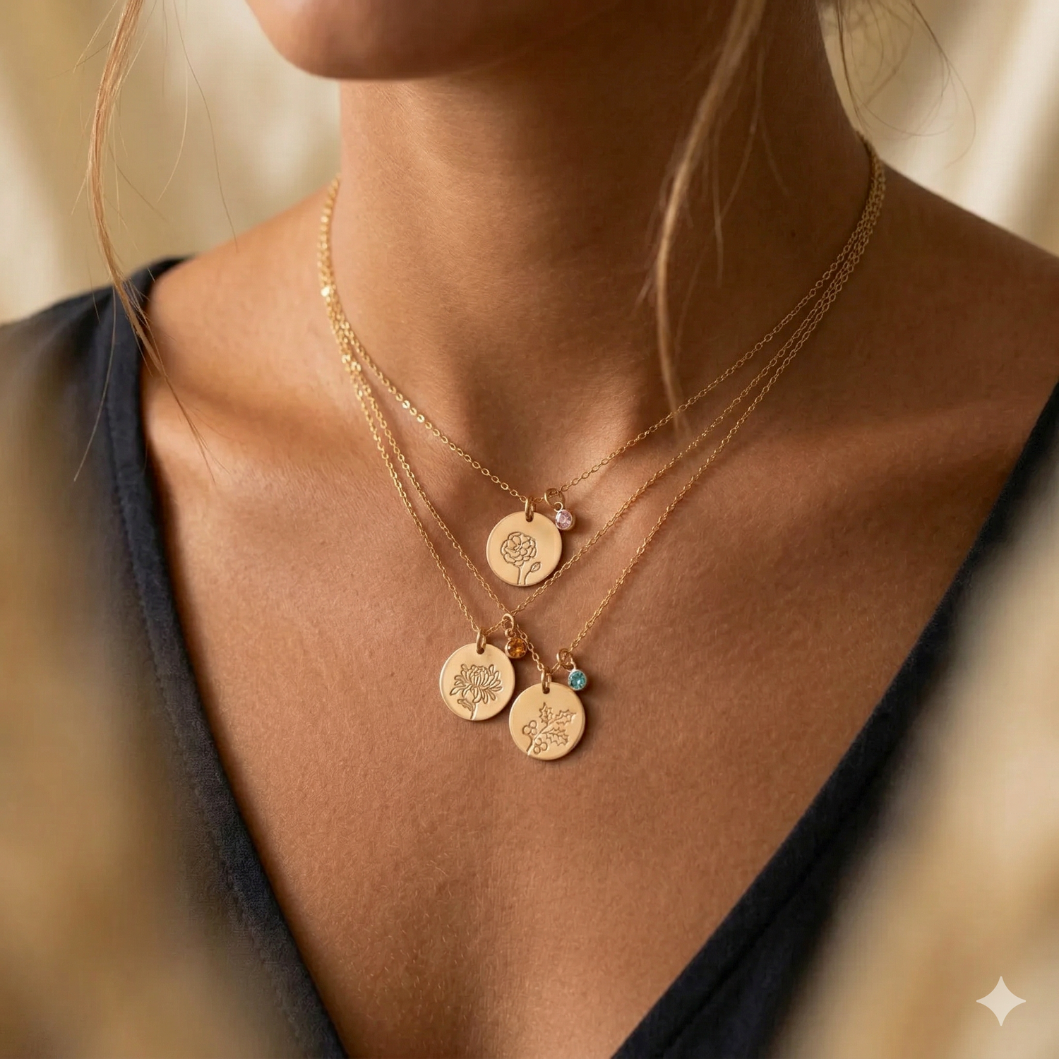 Personalized Birth Flower Necklace