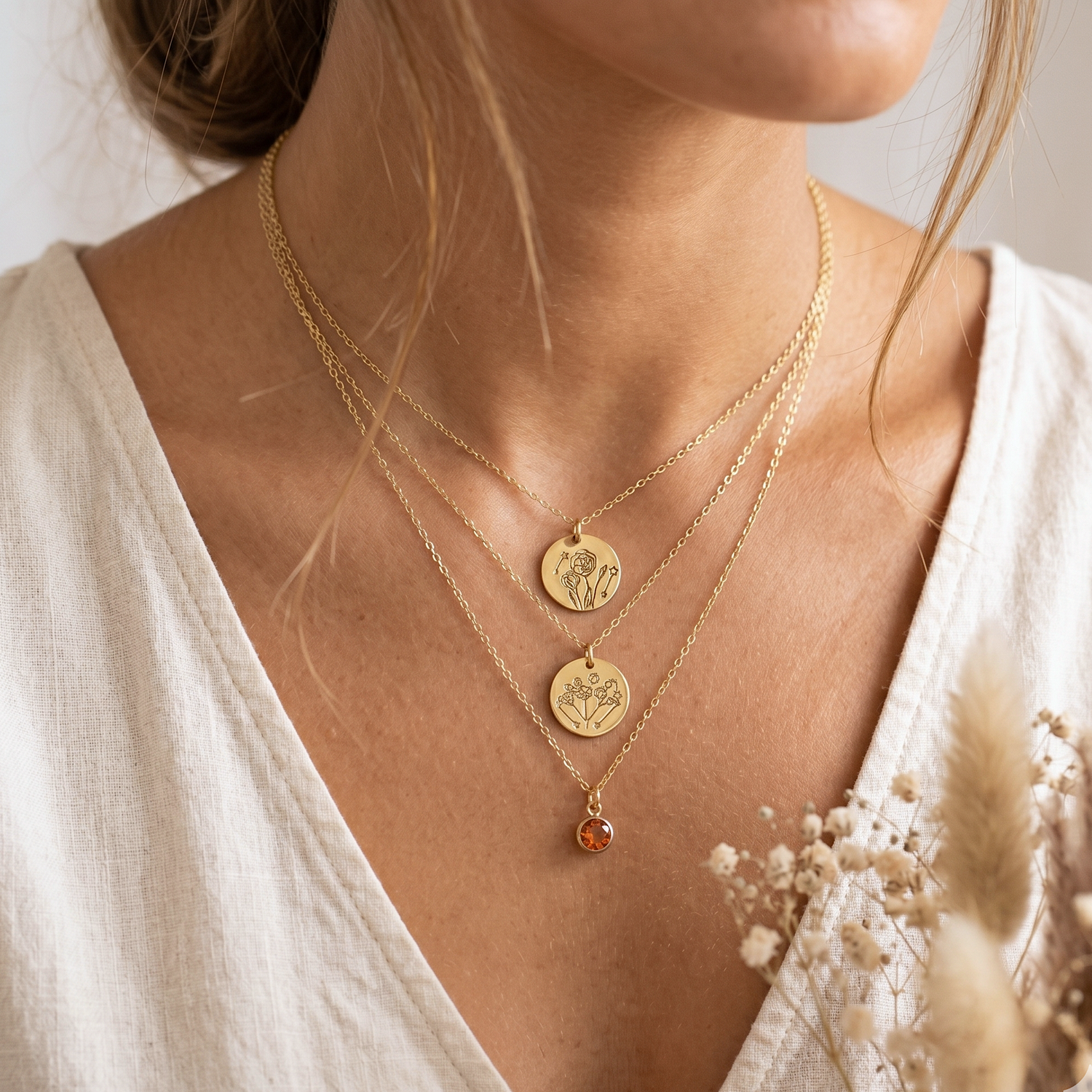 Personalized Stardust Bloom Necklace