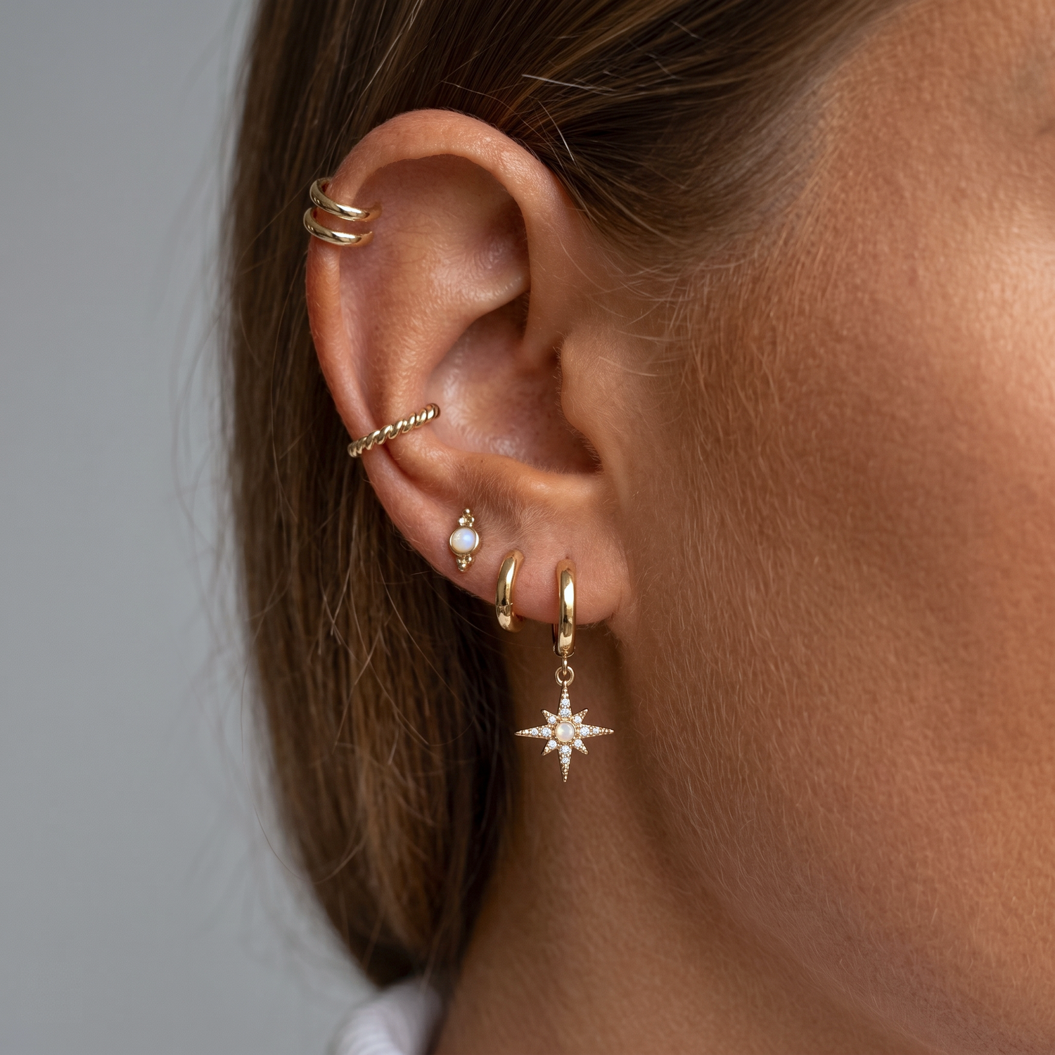 Opal Trinity Stud Earrings