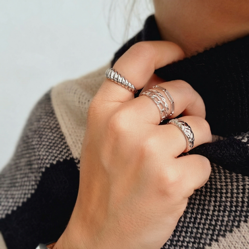 Croissant Dome Ring Silver