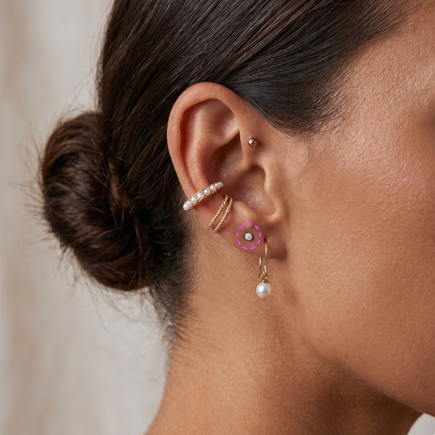 Baby Bezel Stud Earrings
