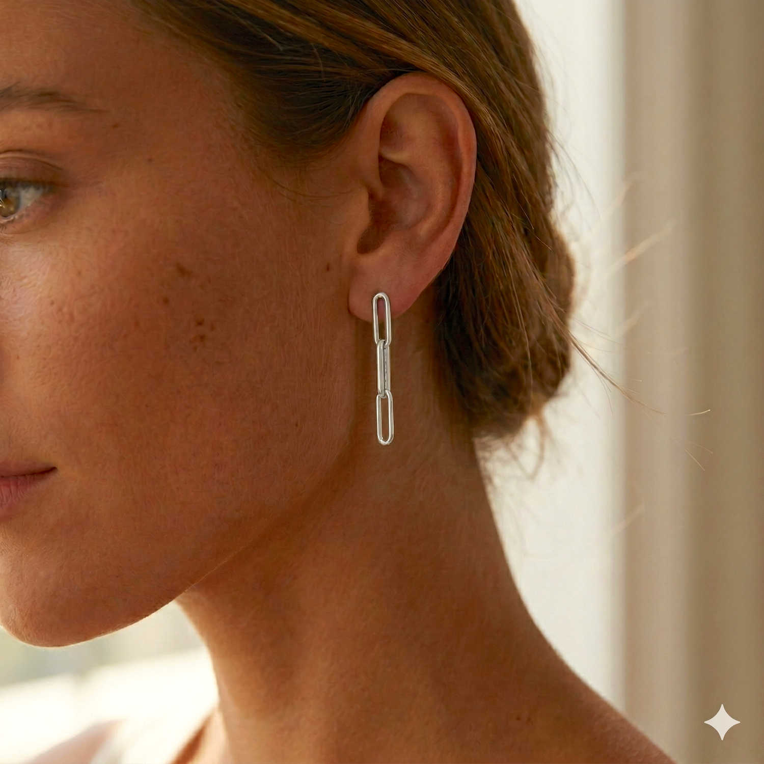 Dainty Muse Paper Clip Chain Earrings