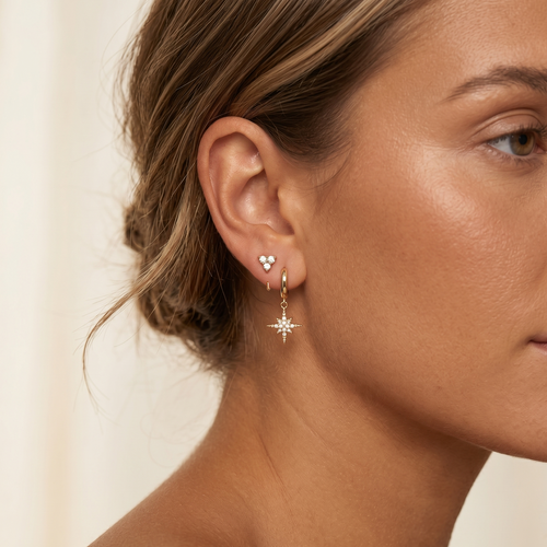 Sparkly Trio Huggies Earrings