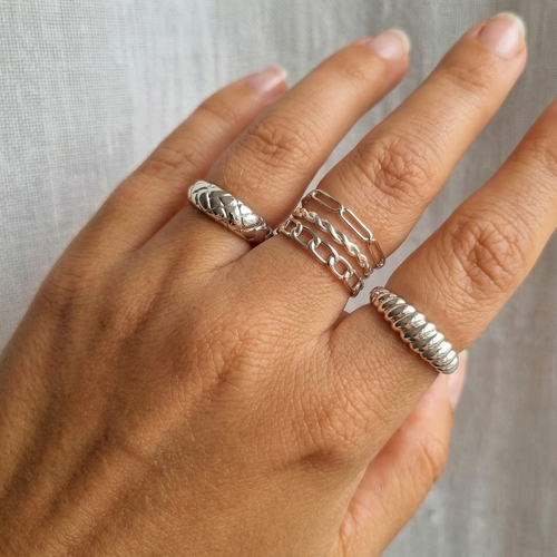Boyfriend Chain Ring Silver