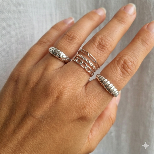 Boyfriend Chain Ring Silver