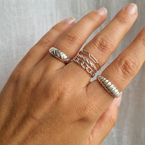 Woven Dome Ring Silver