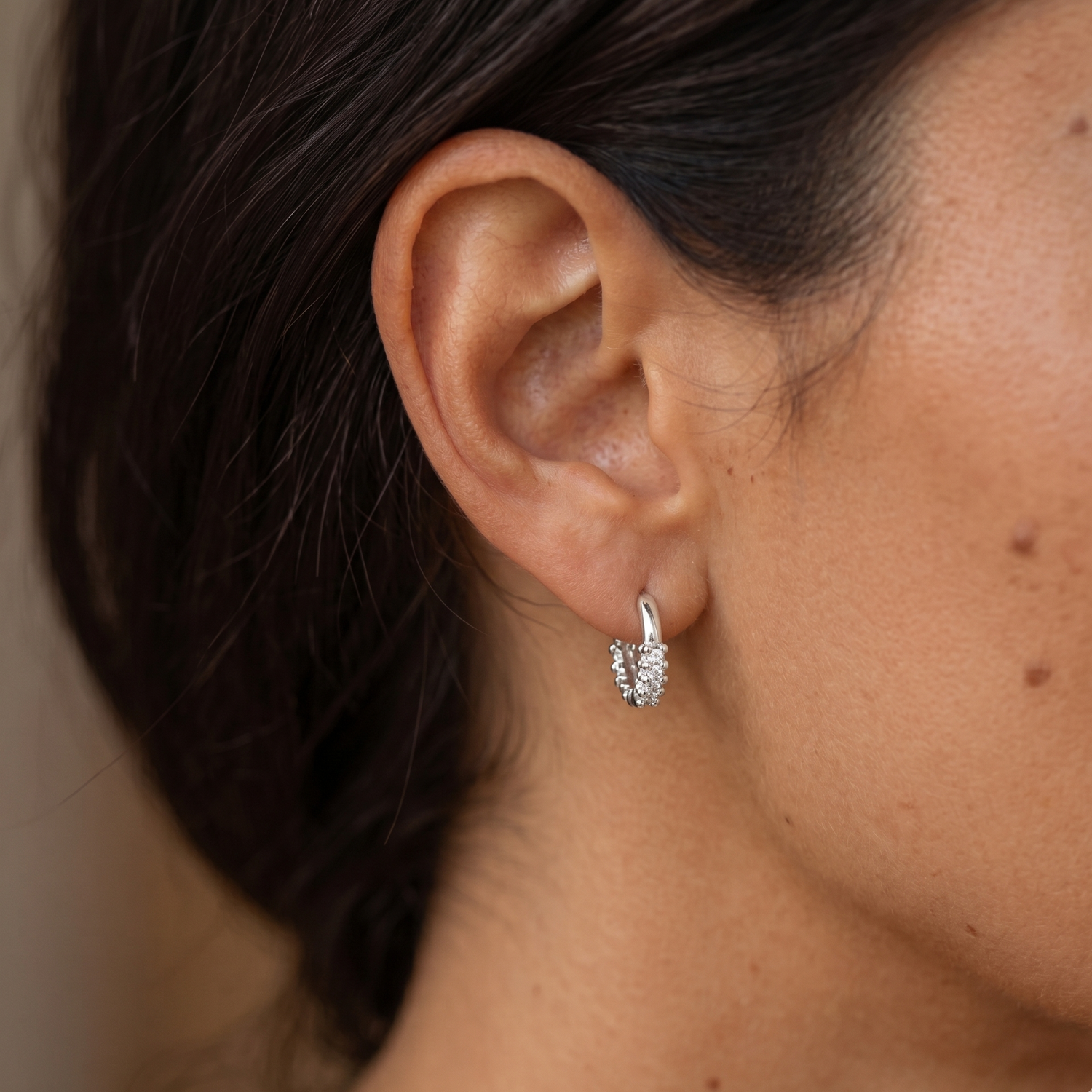 Senorita Pave Huggie Hoops