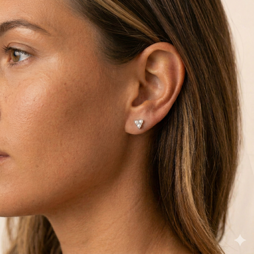 Trinity Pearl Stud Earrings
