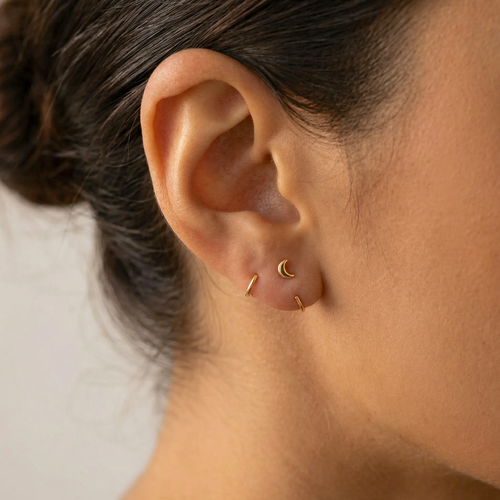Little Moon Huggie Earrings