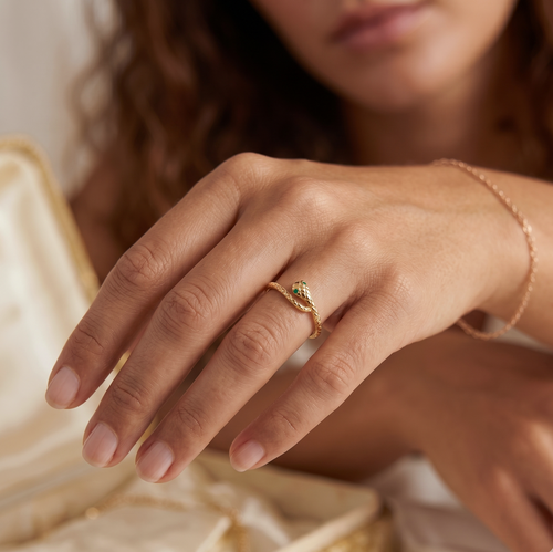 Textured Snake Ring Gold