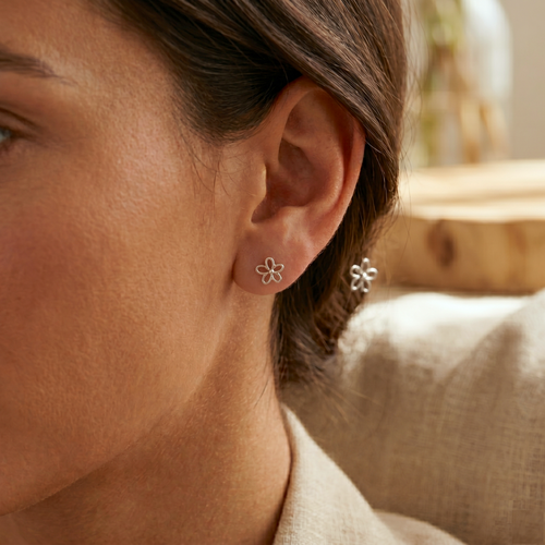 Blooming Flower Flatback Earring