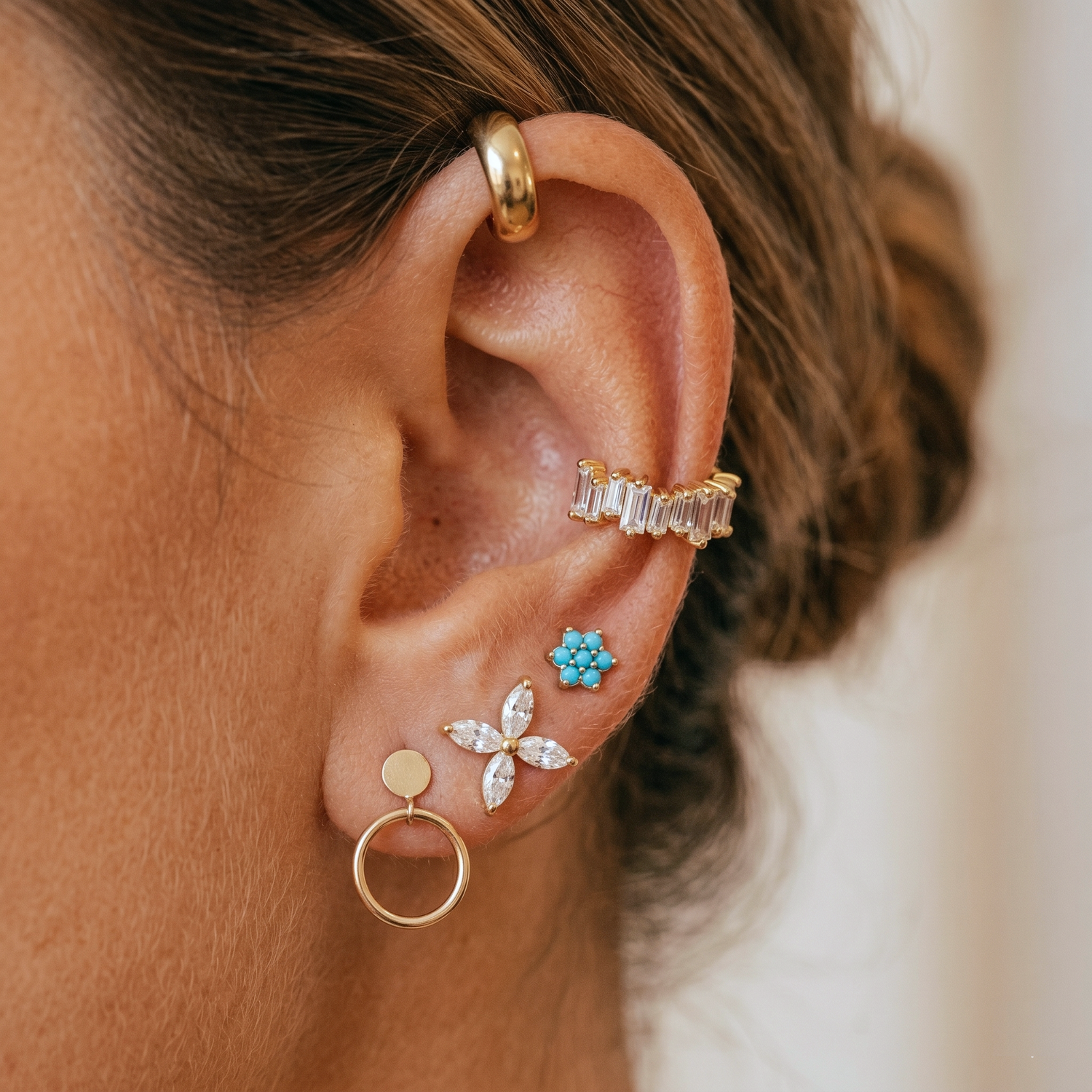 Open Circle Disc Earrings