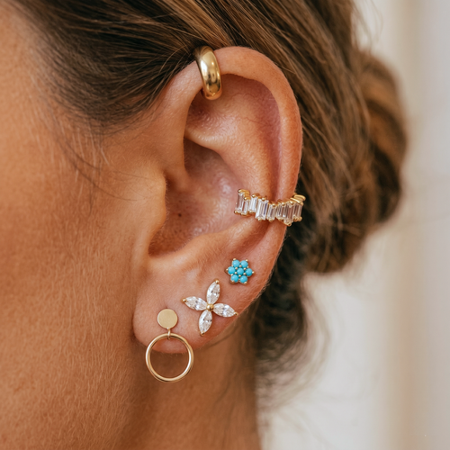 Open Circle Disc Earrings