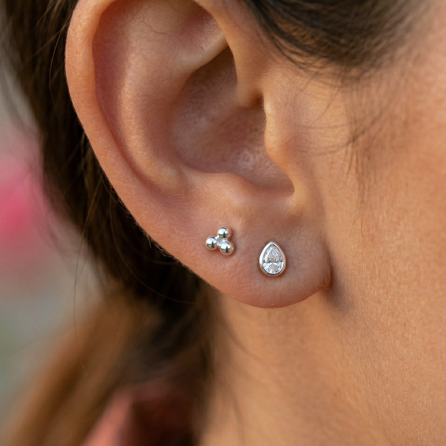 Trinity Ball Stud Earrings