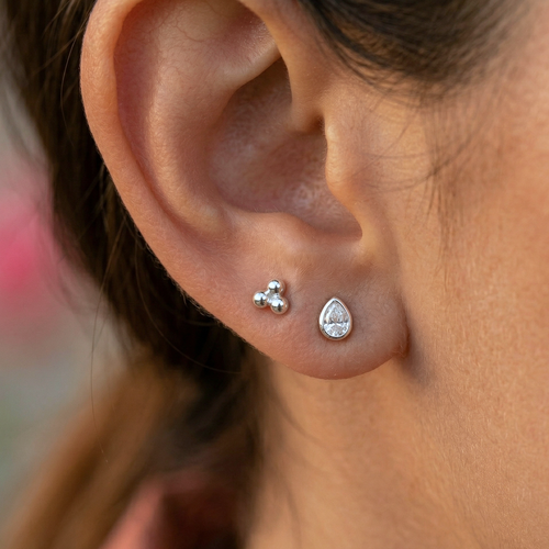 Trinity Ball Stud Earrings