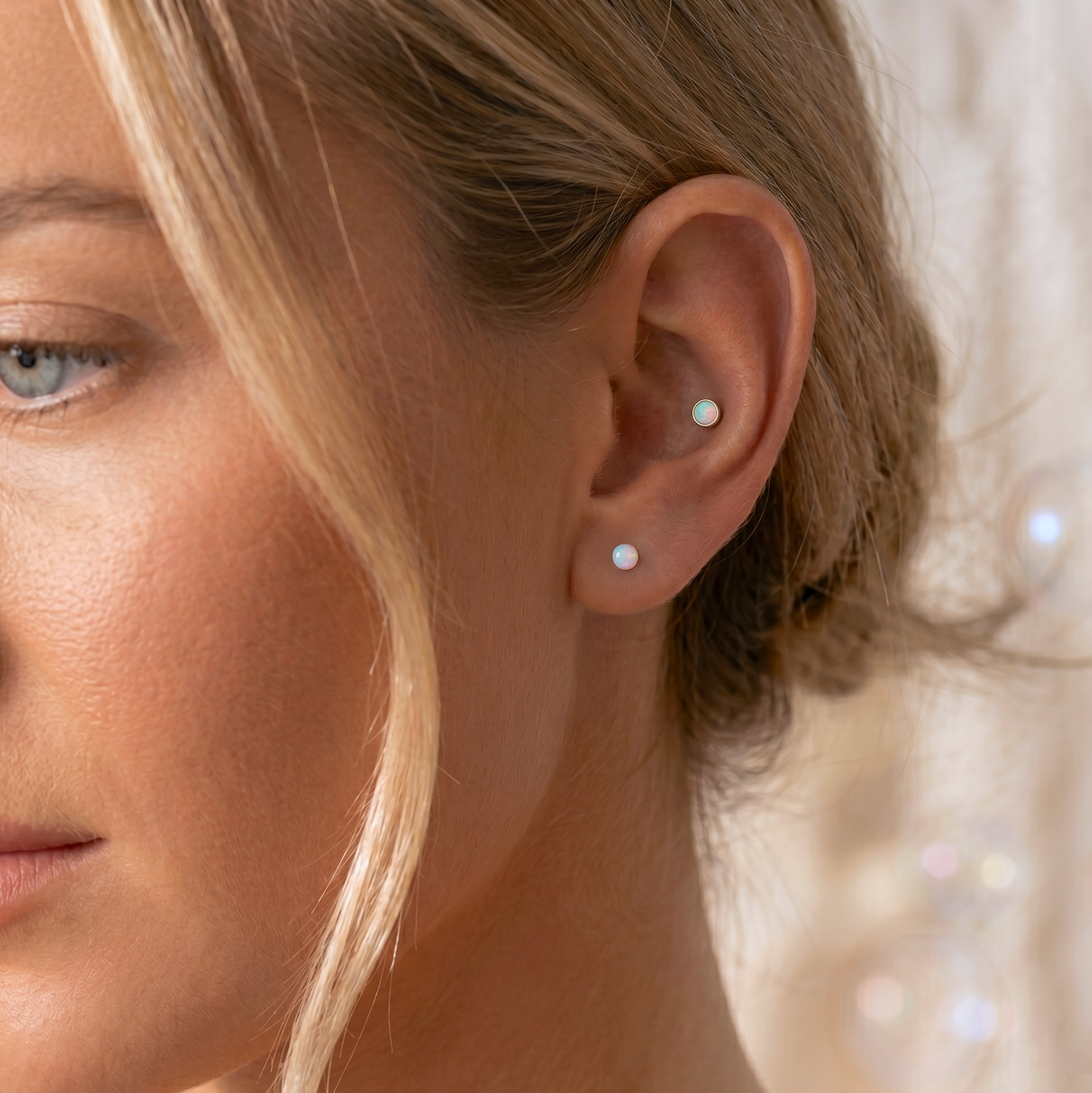 Opal Ball Flatback Earring