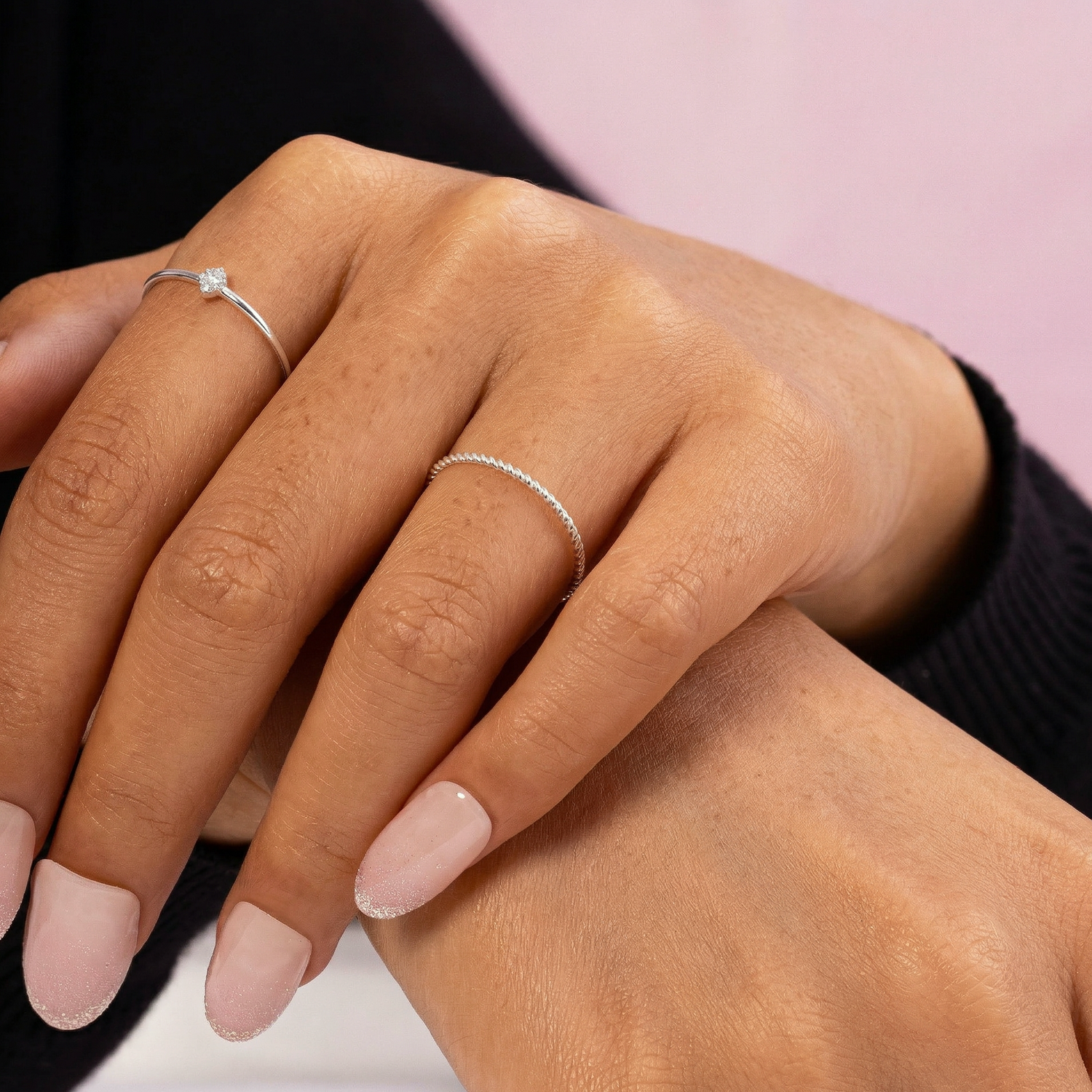 Skinny Twist Ring Silver