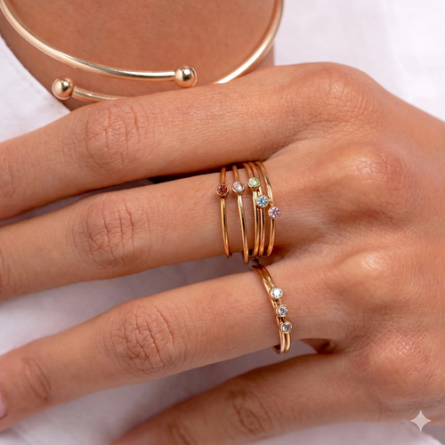 Mini Garnet Bezel Ring